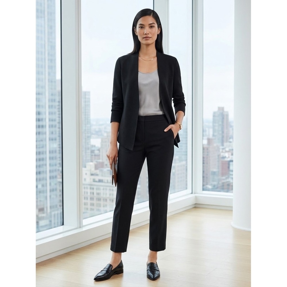 MM.LaFleur Sant Ambroeus Cardigan Black Open Front Jardinigan Size M